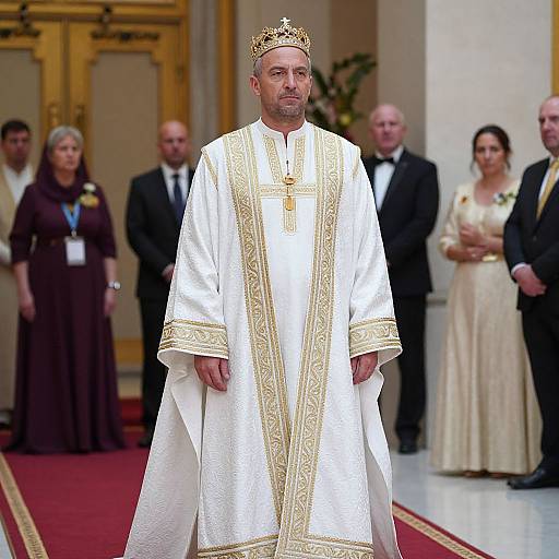 Regal Man in Embroidered Robe