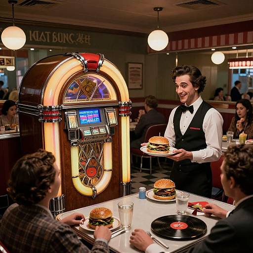 Renaissance Chiaroscuro 1950s Diner Fusion