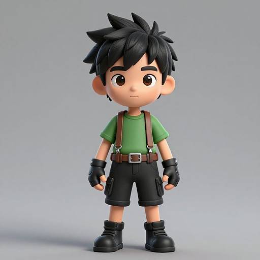 3D Young Boy Character Render