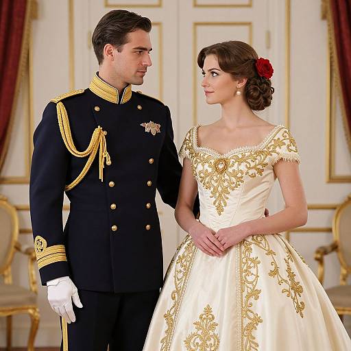 Regal Couple in Elegant Attire