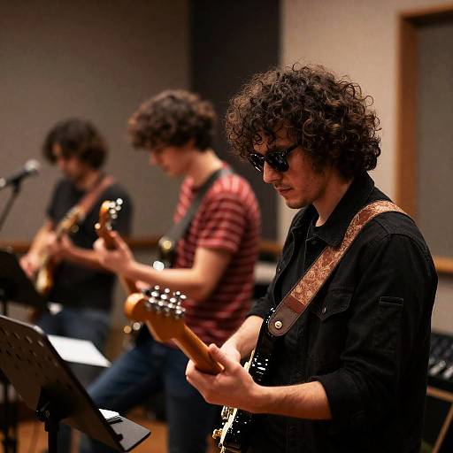 Band Rehearsal in Warm Studio Lighting