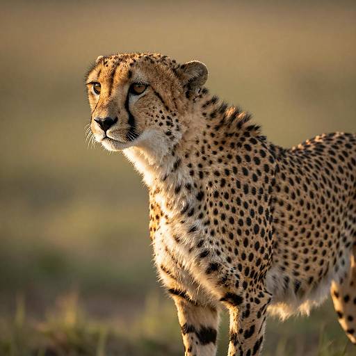 Golden Silhouette of a Cheetah at Dusk