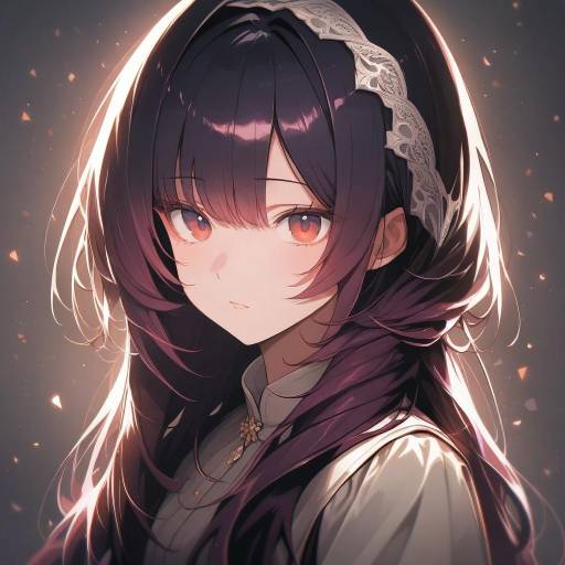 Elegant Anime Portrait of Introspective Girl