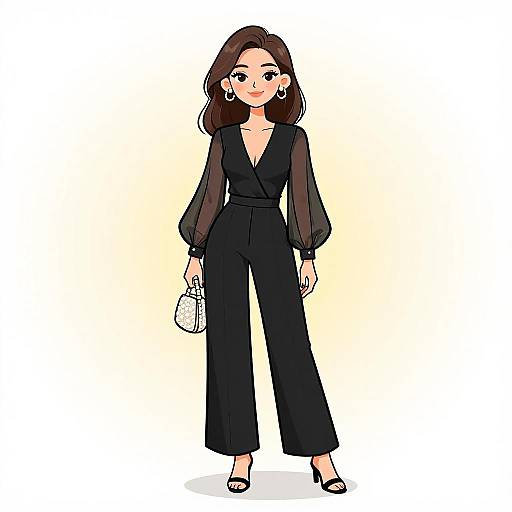 Elegant Woman in Minimalist Jumpsuit