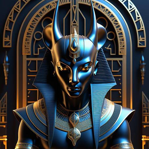 Negative Space Anubis Photoreal Egyptian Fantasy