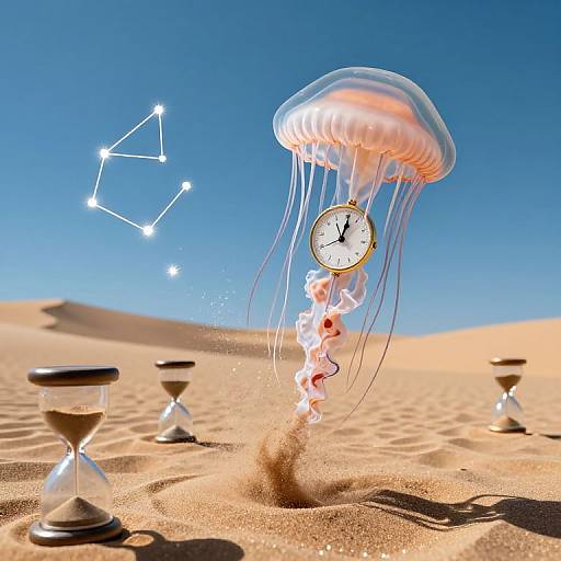 Clock-Faced Jellyfish in Hourglass Desert