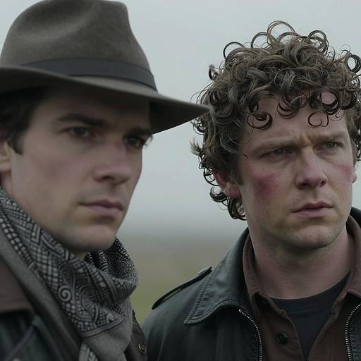 Intense Expressions of Two Men Portrait