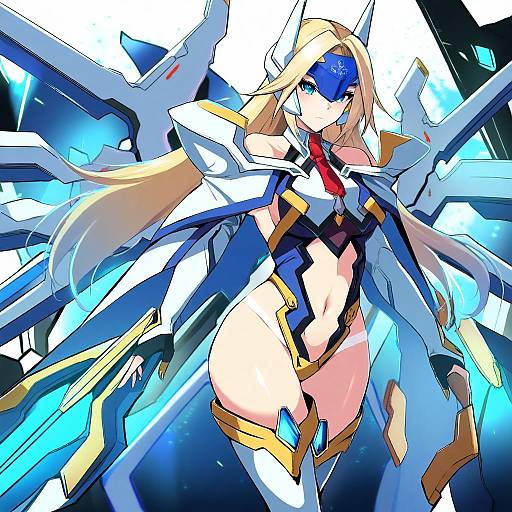 Illustration of Mu-12, blazblue in the style of Nishida megane