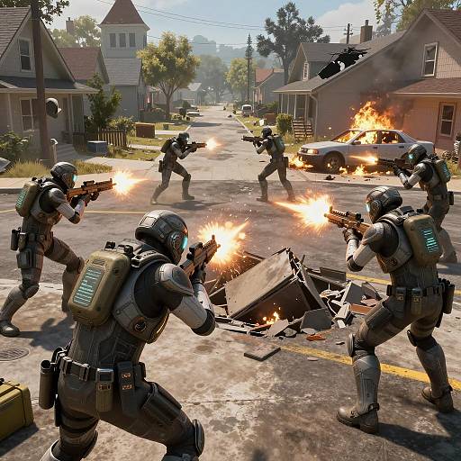 Cinematic Battle at a Futuristic Outpost