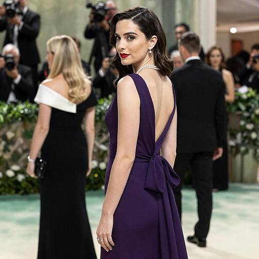 Woman in Purple Gown at Gala