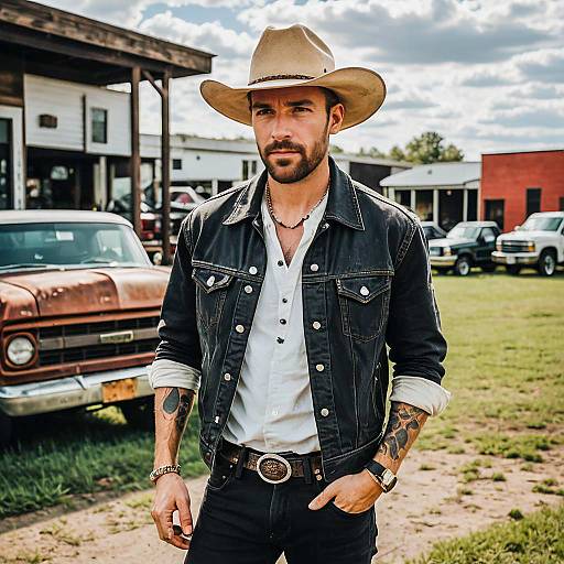 Stylish Man in Country Outfit Photo