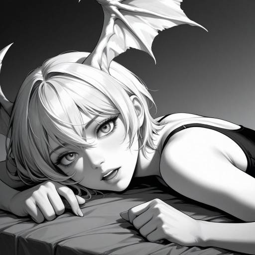 Monochrome Lilith with Head Wings