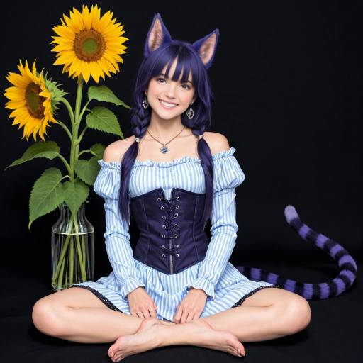 Radiant Anthropomorphic Being in Teal Dress