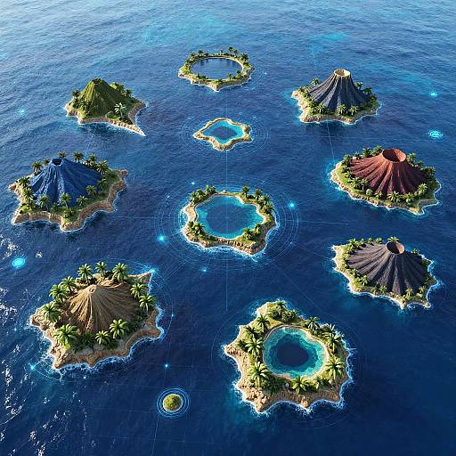 Futuristic Island Shape Generator Display