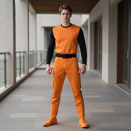 Man in Orange and Black Costume