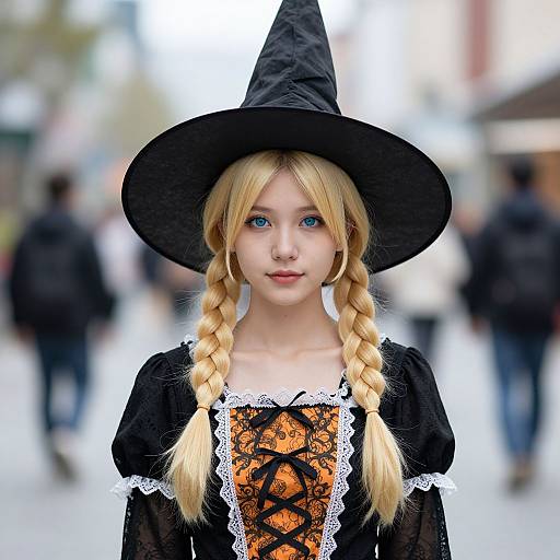 Young Witch in Urban Setting
