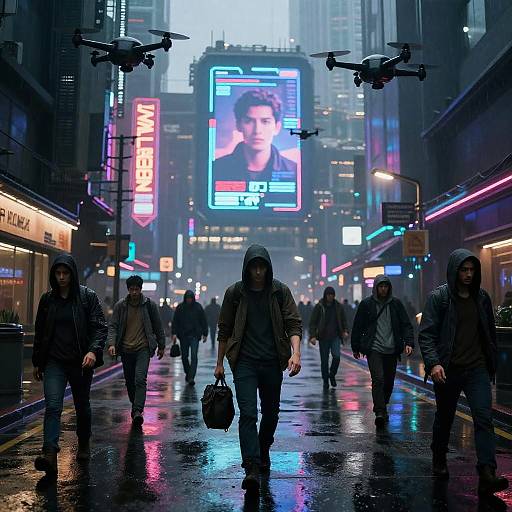 Dystopian Cyberpunk City Resistance