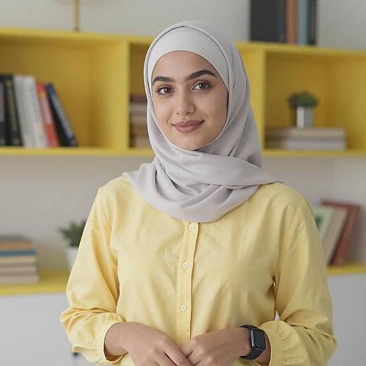 Young Woman in Hijab with Smartwatch