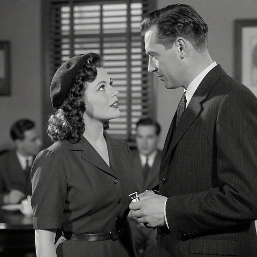 1940s Noir Scene: Woman and Man