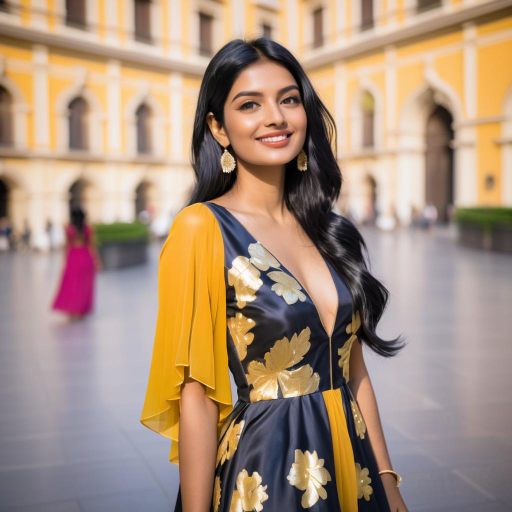 Charming Young Indian Woman in Milan