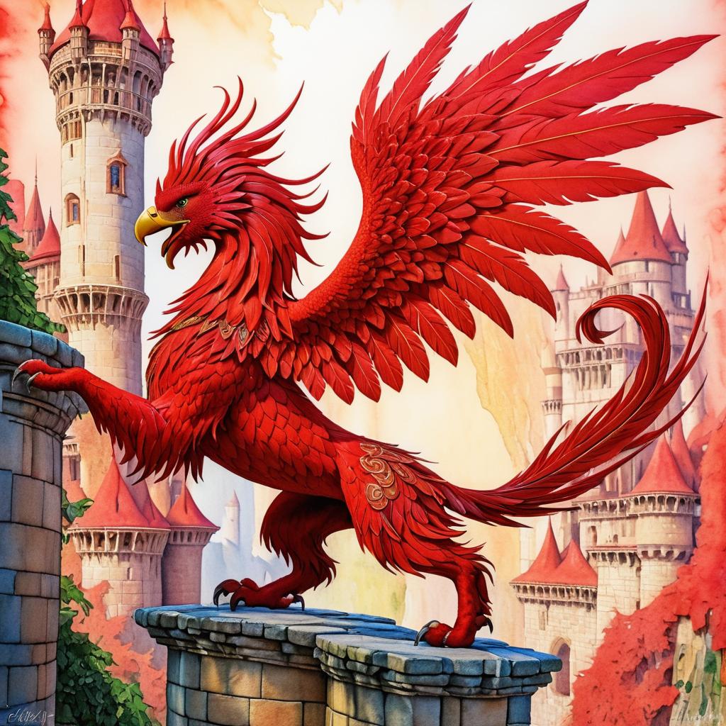 Dancing Griffin in a Magical Castle