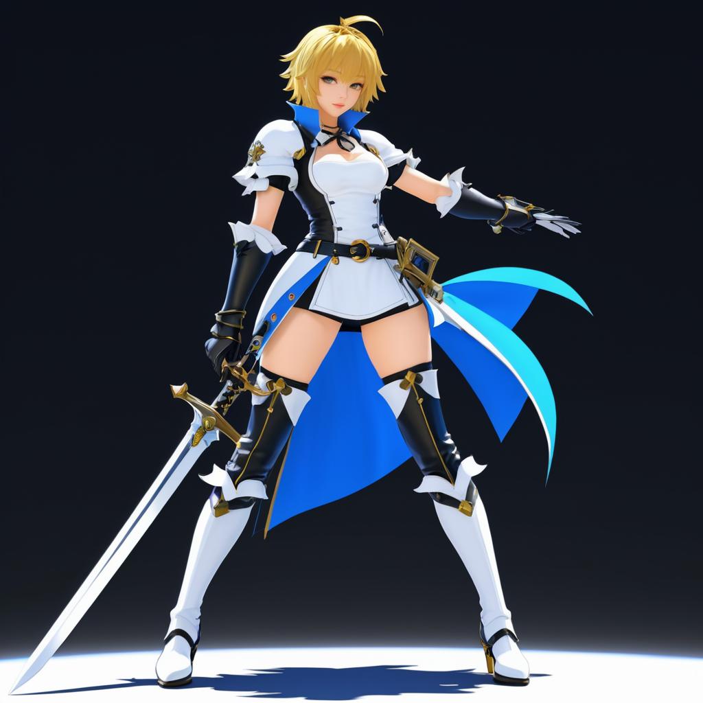 Anime Knight Character in Dynamic Pose