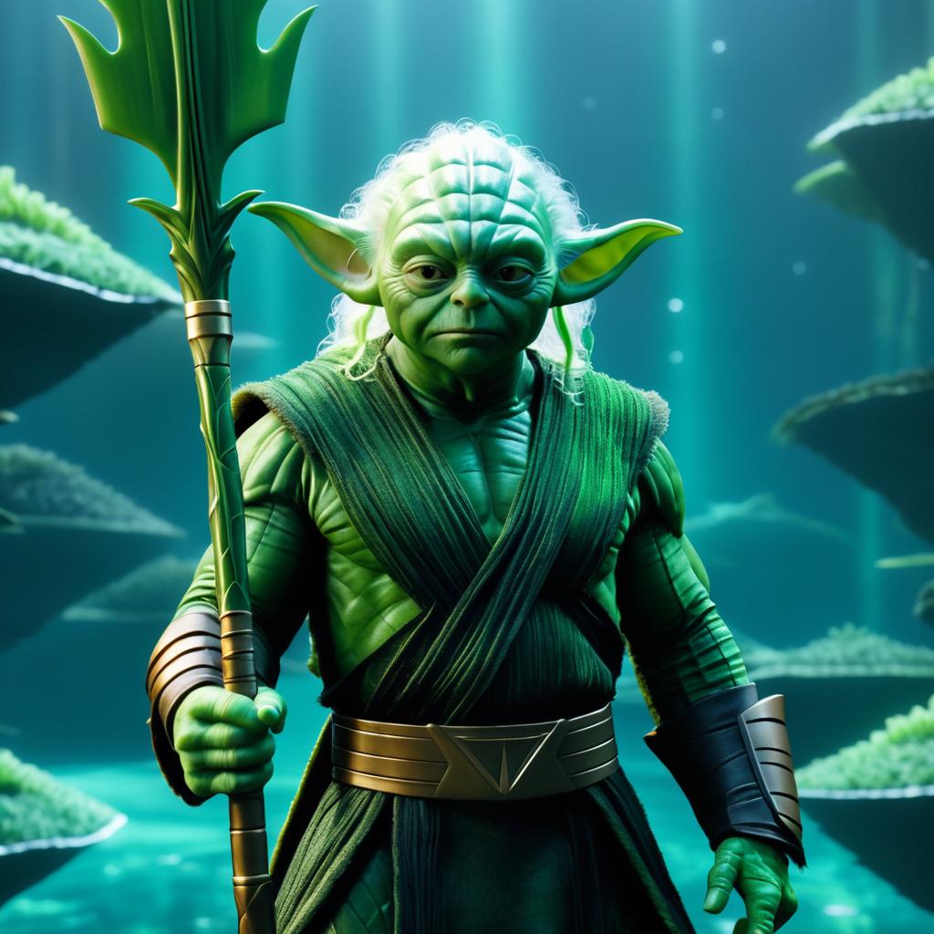 Yoda Reimagined as Aquaman Movie Still