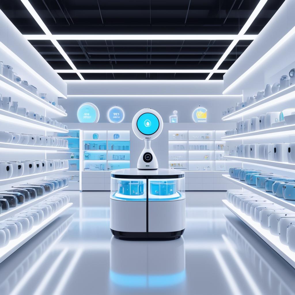 Futuristic Retail with Friendly AI Robots