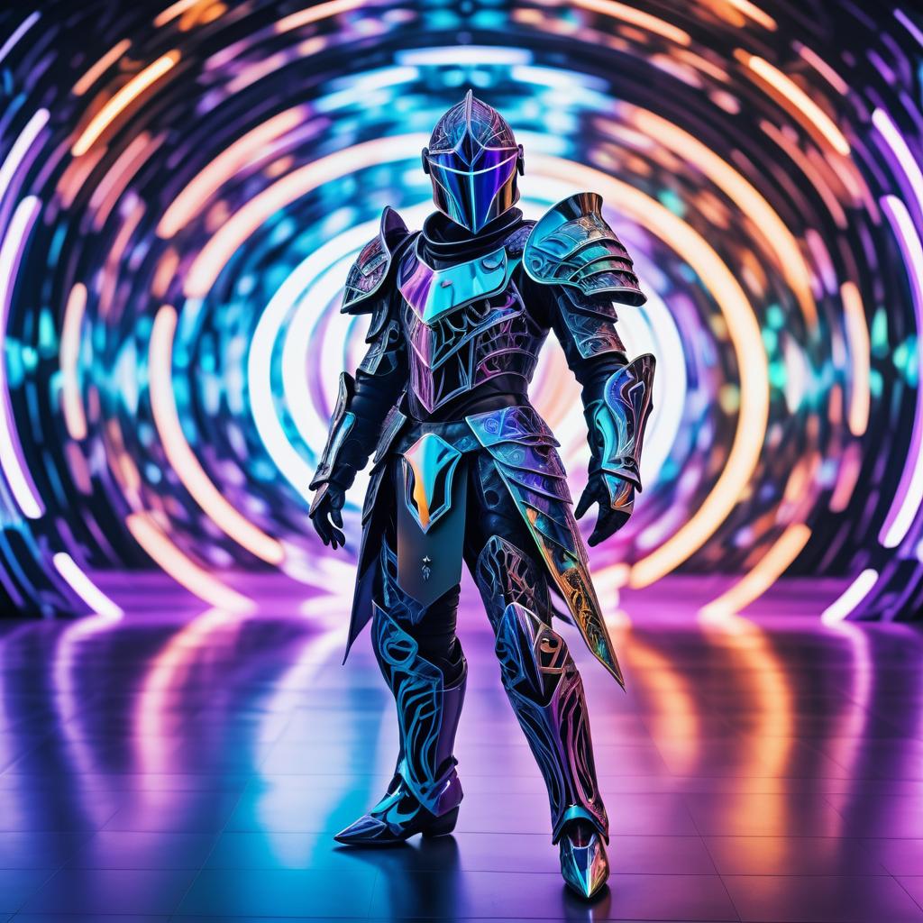 Futuristic Knight in Psychedelic Style