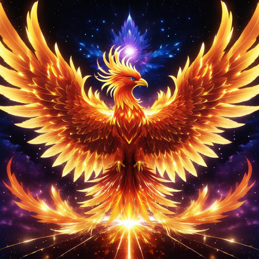 Majestic Phoenix Summon in Anime Style