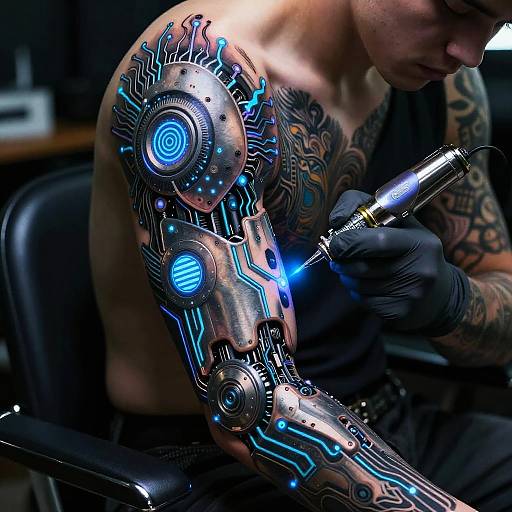 Futuristic Robotic Arm Tattoo Design