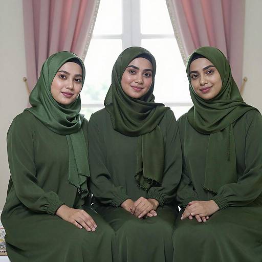 Portrait of Three Women in Hijabs