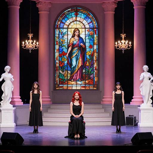 Vibrant Theater Stage with Colorful Detail