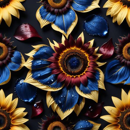 Hyperrealistic Sunflower Petals in Vibrant Colors
