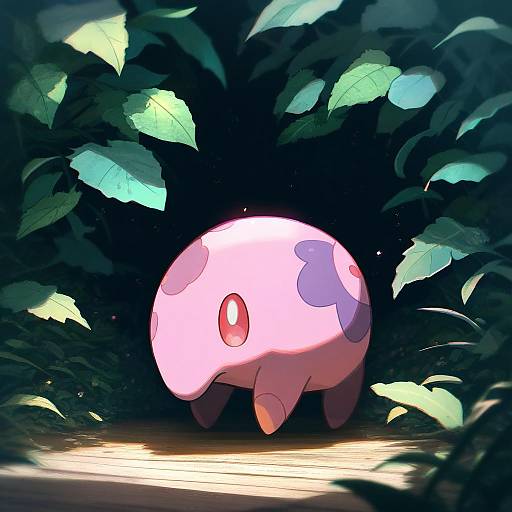 Illustration of Munna, pokemon in the style of Kitsuneno denpachi