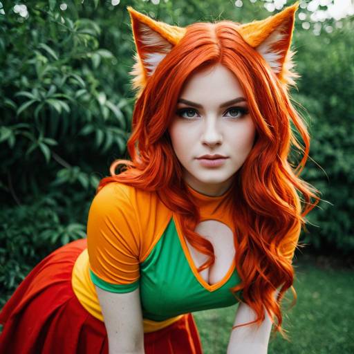 Woman in Firestar Cosplay Costume