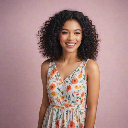 Joyful Woman in Cheerful Summer Dress