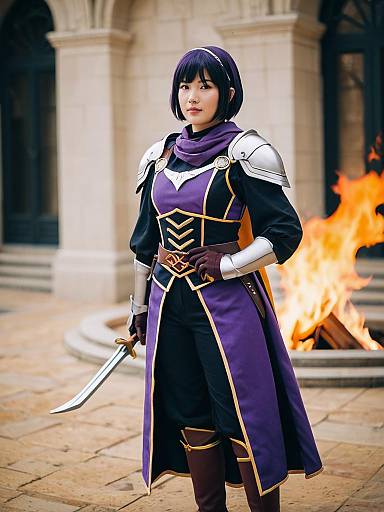 Lifestyle costume photo of Morgan (female) (fire emblem). Cosplay clothes
