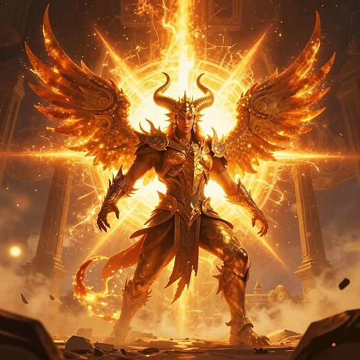 Solar Flare Phoenix in Sun Temple