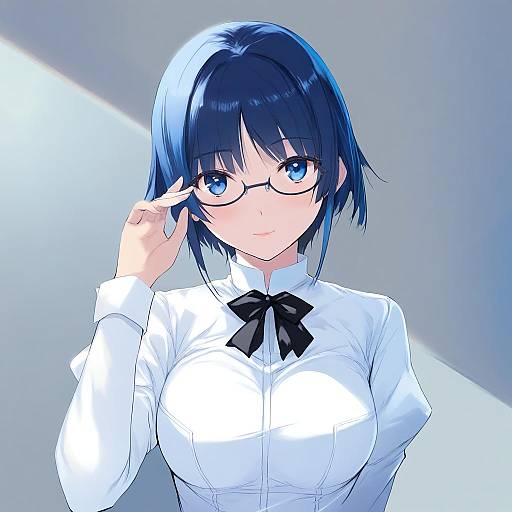 Illustration of Hakamichi shizune, katawa shoujo in the style of Coffee-kizoku