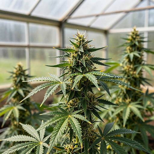 Photorealistic Cannabis Plant in Greenhouse