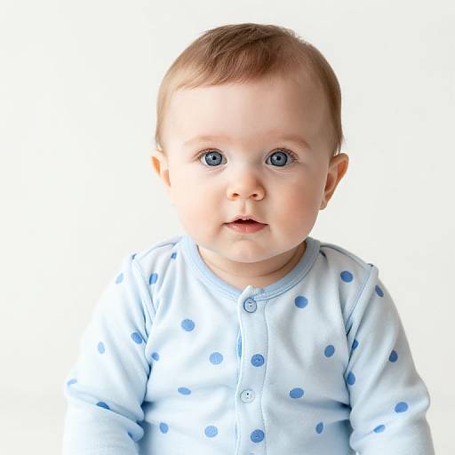 Adorable Baby in Blue Pajamas