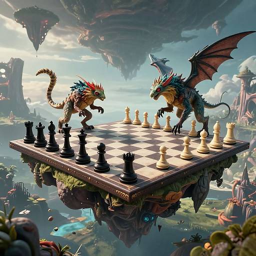 Floating Chessboard Battles in Alien Sky
