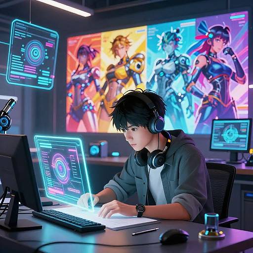 Futuristic Anime Character Design Studio