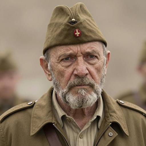 Elderly Man in Military Costume Portrait