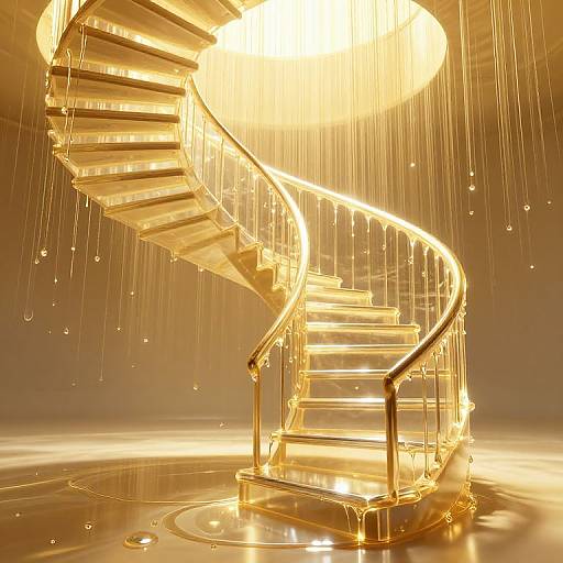 Surreal 3D Spiral Staircase Dreamscape