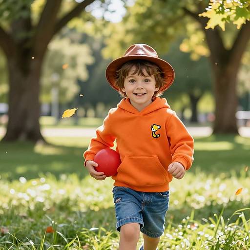 Joyful Boy in Sunny Park
