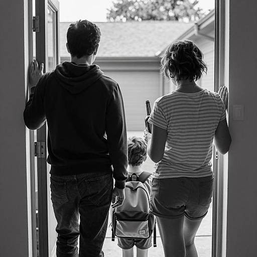 Family Standing in Doorway