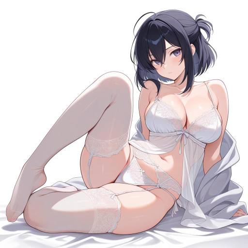 Elegant Reclining Woman in Lingerie Elegant Reclining Woman in Lingerie