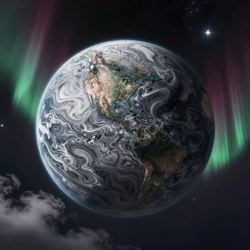 Matte Painting of Marble Water Planet